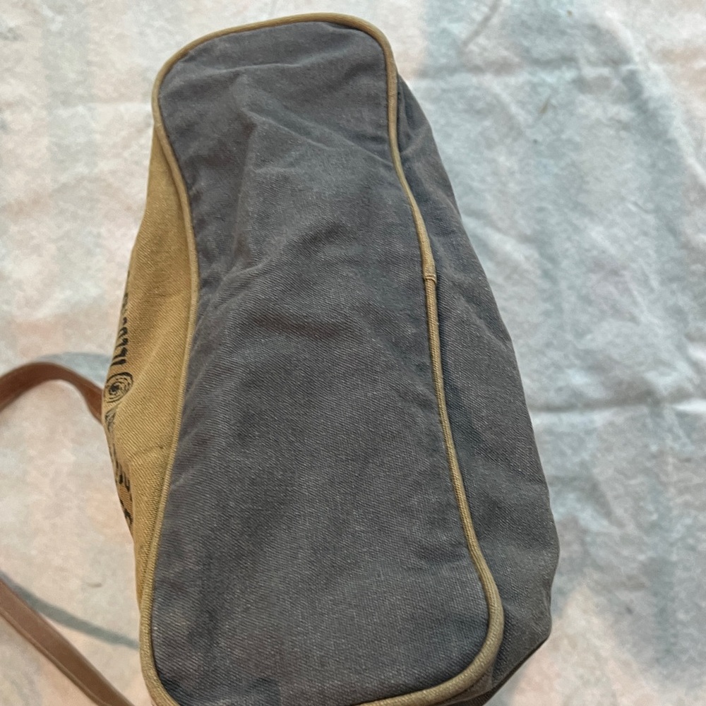 Myra Bag Brown and Tan Canvas Bicycle Tote - Picture 5 of 6